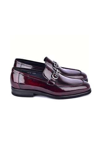 Corrente 7249 Patent Horse-Bit Loafer - Dark Burgundy