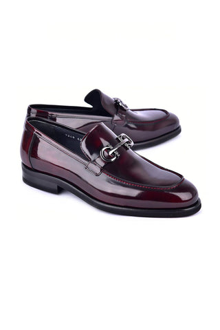 Corrente 7249 Patent Horse-Bit Loafer - Dark Burgundy