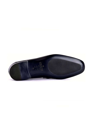 Corrente 7256 Leather Side Buckle Loafer - Navy