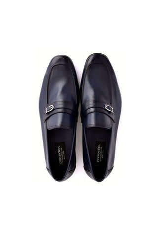 Corrente 7256 Leather Side Buckle Loafer - Navy