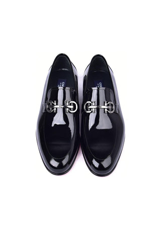Corrente 7260 Patent Horse-Bit Loafer - Black