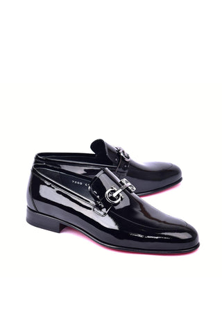 Corrente 7260 Patent Horse-Bit Loafer - Black