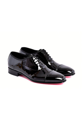 Corrente 7368P Patent Cap-Toe Oxford - Black