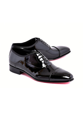 Corrente 7368P Patent Cap-Toe Oxford - Black
