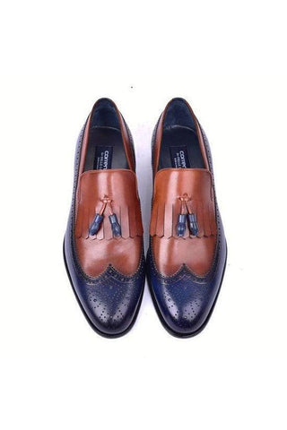 Corrente 7397 Calf-Skin Leather Wingtip Kiltie Tassel Loafers (CRT1493)-AmbrogioShoes
