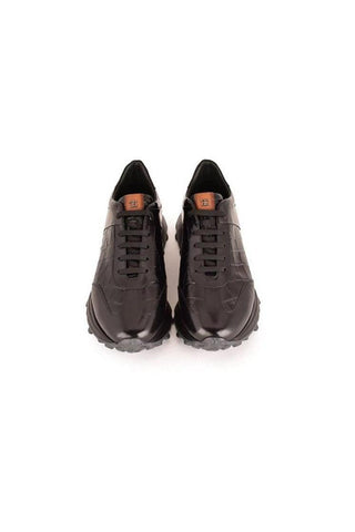 Corrente 7766 Crocodile Print Leather Fashion Sneakers (CRT1518)-AmbrogioShoes