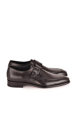 Corrente 7948 Leather Single Monk-Strap - Black