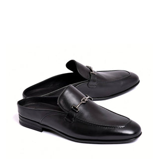 Corrente 8248 Leather Horse-bit Mule - Black-AmbrogioShoes