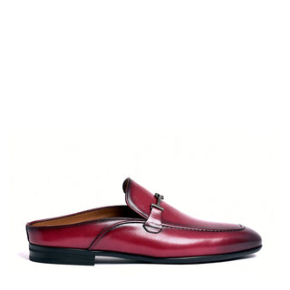 Corrente 8248 Leather Horse-bit Mule - Burgundy-AmbrogioShoes