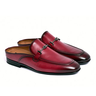 Corrente 8248 Leather Horse-bit Mule - Burgundy-AmbrogioShoes