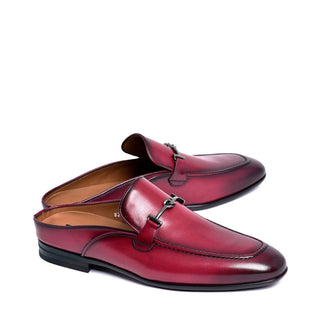 Corrente 8248 Leather Horse-bit Mule - Burgundy-AmbrogioShoes