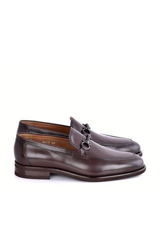 Corrente 8413 Leather Horse-Bit Loafer - Brown