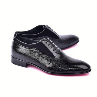 Corrente C0001-7355 Men's Shoes Black Polished Leather Formal Oxfords (CRT1484)-AmbrogioShoes