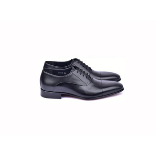 Corrente C0001101-7368 Men's Shoes Black Calf-Skin Leather Cap-Toe Oxfords (CRT1498)-AmbrogioShoes