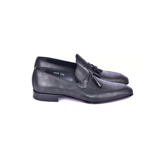 Corrente C0001102-5509 Men's Shoes Black Calf-Skin Leather Tassels Loafers (CRT1506)-AmbrogioShoes