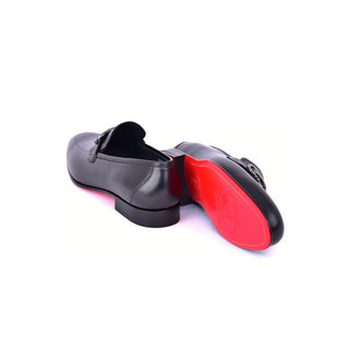 Corrente C0001201-7260 Men's Shoes Black Calf-Skin Leather Formal Horsebit Loafers (CRT1499)-AmbrogioShoes