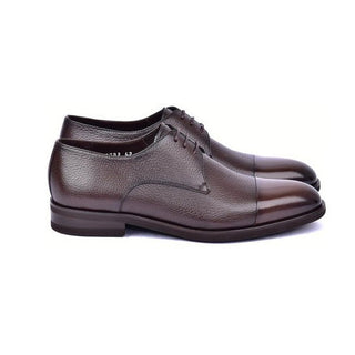 Corrente C001106-6793 Men's Shoes Brown Deer-Skin Leather Derby Cap-Toe Oxfords (CRT1482)-AmbrogioShoes