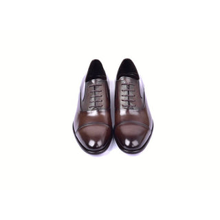 Corrente C001201-5256 Men's Shoes Brown Deer-Skin Leather Dress/Formal Cap-Toe Oxfords (CRT1459)-AmbrogioShoes