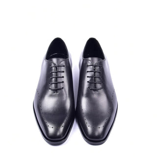 Corrente C0014020 5453N Men's Shoes Black Calf-Skin Leather Plain Toe Lace Up Oxfords (CRT1299)-AmbrogioShoes