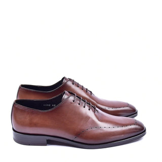 Corrente C0014021 5453N Men's Shoes Brown Calf-Skin Leather Plain Toe Lace Up Oxfords (CRT1300)-AmbrogioShoes