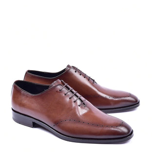 Corrente C0014021 5453N Men's Shoes Brown Calf-Skin Leather Plain Toe Lace Up Oxfords (CRT1300)-AmbrogioShoes