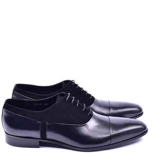 Corrente C0014041 5230 Men's Shoes Black Suede / Calf-Skin Leather Cap-Toe Oxfords (CRT1355)-AmbrogioShoes