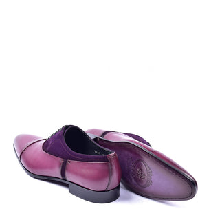 Corrente C0014042 5230 Men's Shoes Purple Suede / Calf-Skin Leather Cap-Toe Oxfords (CRT1299)-AmbrogioShoes