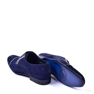 Corrente C001405 3898S Men's Shoes Navy Crocodile Print / Suede Leather Vamp Loafers (CRT1283)-AmbrogioShoes