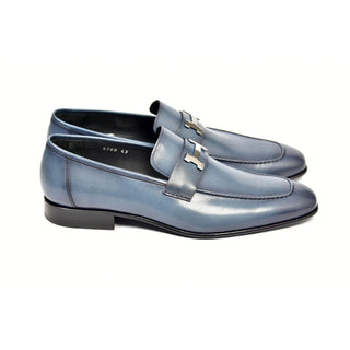 Corrente C02001 5760 H Men's Shoes Blue Calf-Skin Leather Loafers (CRT1266)-AmbrogioShoes