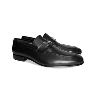 Corrente C021-5760 Men's Shoes Black Calf-Skin Leather Loafers (CRT1217)-AmbrogioShoes