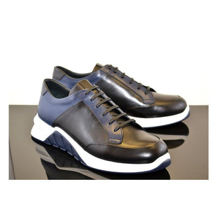 Corrente C036-5569 Men's Shoes Black Calf-Skin Leather Sneakers (CRT1201)-AmbrogioShoes