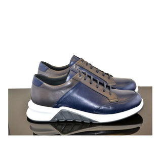 Corrente C037-5569 Men's Shoes Navy Calf-Skin Leather Sneakers (CRT1200)-AmbrogioShoes