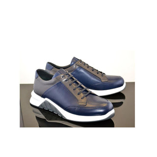 Corrente C037-5569 Men's Shoes Navy Calf-Skin Leather Sneakers (CRT1200)-AmbrogioShoes