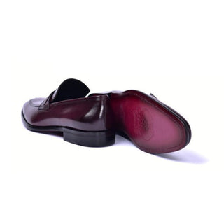 Corrente C0435-6797 Men's Shoes Burgundy Calf-Skin Leather Dress/Formal Loafers (CRT1457)-AmbrogioShoes