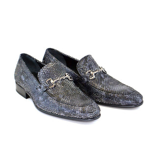 Corrente C111-4428 Men's Shoes Black Exotic Snake-Skin Horsebit Loafers (CRT1236)-AmbrogioShoes