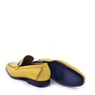 Corrente C11102 4428 Men's Shoes Yellow Grain Bit Buckle Loafers (CRT1339)-AmbrogioShoes