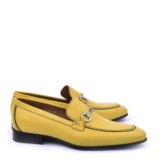 Corrente C11102 4428 Men's Shoes Yellow Grain Bit Buckle Loafers (CRT1339)-AmbrogioShoes