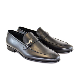 Corrente C113-5605 Men's Shoes Black Calf-Skin Leather Loafers (CRT1237)-AmbrogioShoes