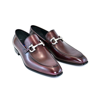 Corrente C119-4851 Men's Shoes Burgundy Calf-Skin Horsebit Loafers (CRT1240)-AmbrogioShoes