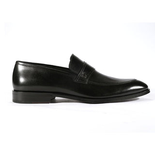 Corrente Men's Shoes Black Calf-Skin Leather Loafers 4989 (CRT1035)-AmbrogioShoes