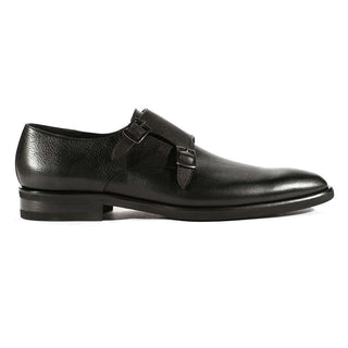 Corrente Men's Shoes Black Calf-Skin Double Monk-Straps Loafers 5235 (CRT1004)-AmbrogioShoes