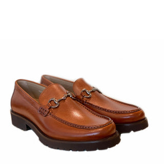 Corrente C179 4494 Men's Shoes Cognac Calf-Skin Leather Buckle Loafers (CRT1313)-AmbrogioShoes