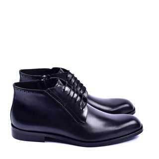 Corrente C2042 5220 Men's Shoes Black Calf-Skin Leather Zipper Chukka Boots (CRT1359)-AmbrogioShoes