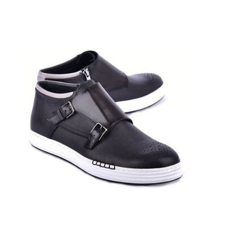 Corrente C213 4302 Men's Shoes Gray Calf-Skin Leather Hightop Sneakers (CRT1509)-AmbrogioShoes