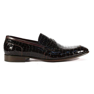 Corrente Men's Shoes Brown Alligator Print / Calf-Skin Leather Loafers 3470 (CRT1017)-AmbrogioShoes