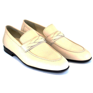 Corrente Men's Shoes Beige Calf-Skin Leather Loafers 5532 (CRT1057)-AmbrogioShoes