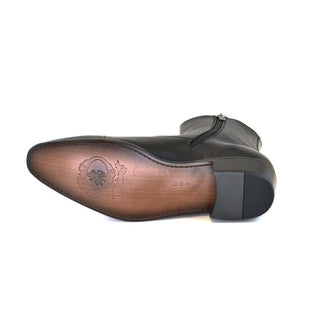 Corrente Men's Shoes Black Calf-Skin Leather Boots 1547 (CRT1044)-AmbrogioShoes
