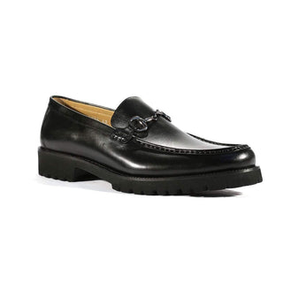 Corrente Men's Shoes Black Calf-Skin Leather Loafers 4494-T (CRT1020)-AmbrogioShoes