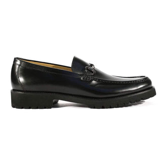 Corrente Men's Shoes Black Calf-Skin Leather Loafers 4494-T (CRT1020)-AmbrogioShoes