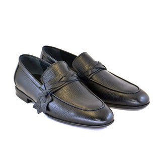 Corrente Men's Shoes Black Calf-Skin Leather Loafers 5532 (CRT1058)-AmbrogioShoes